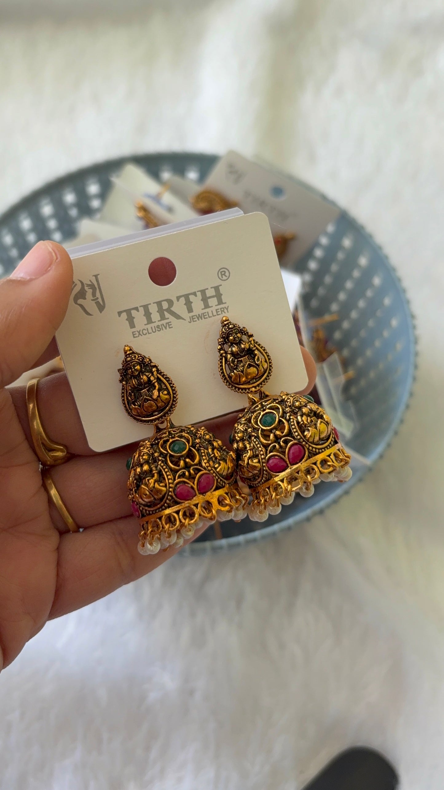 Oxidised Lakshmi Jhumka