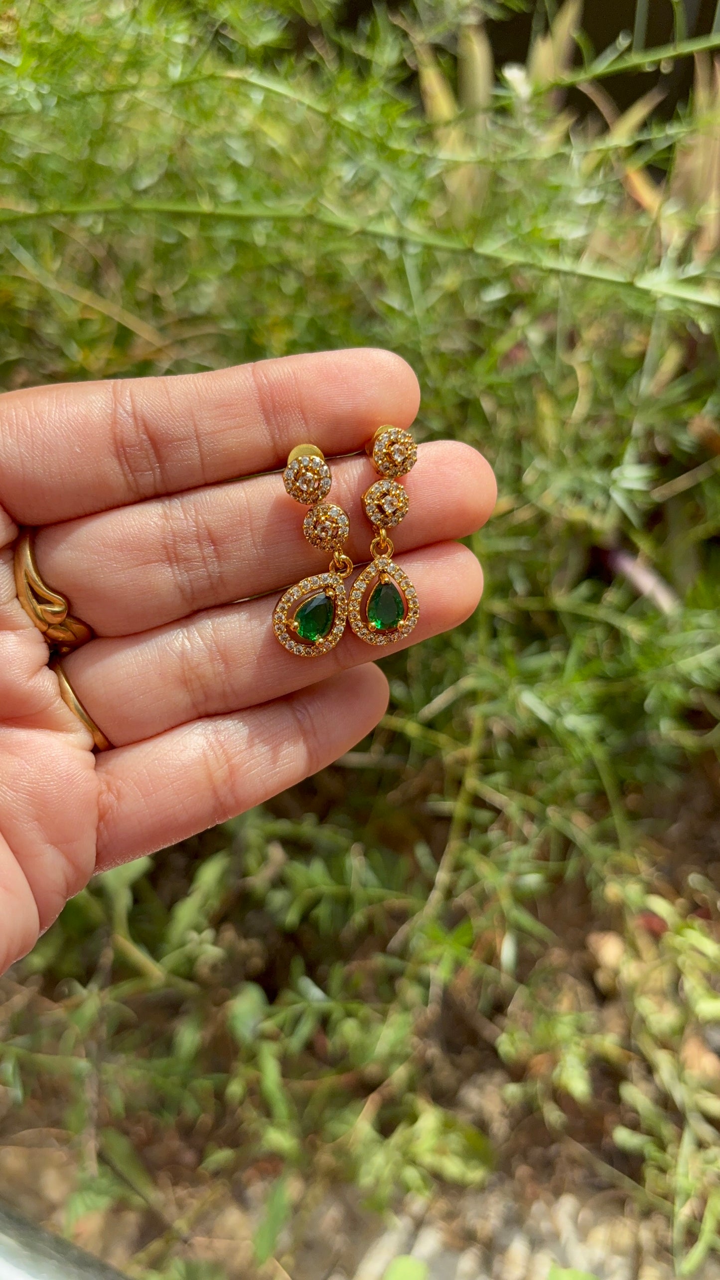 Partywear Emerald AD necklace