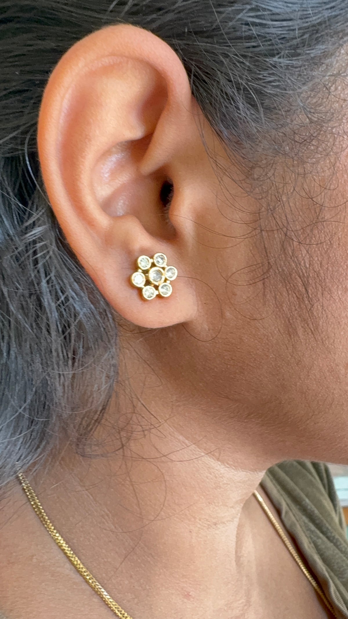 2 in 1 floral Earring