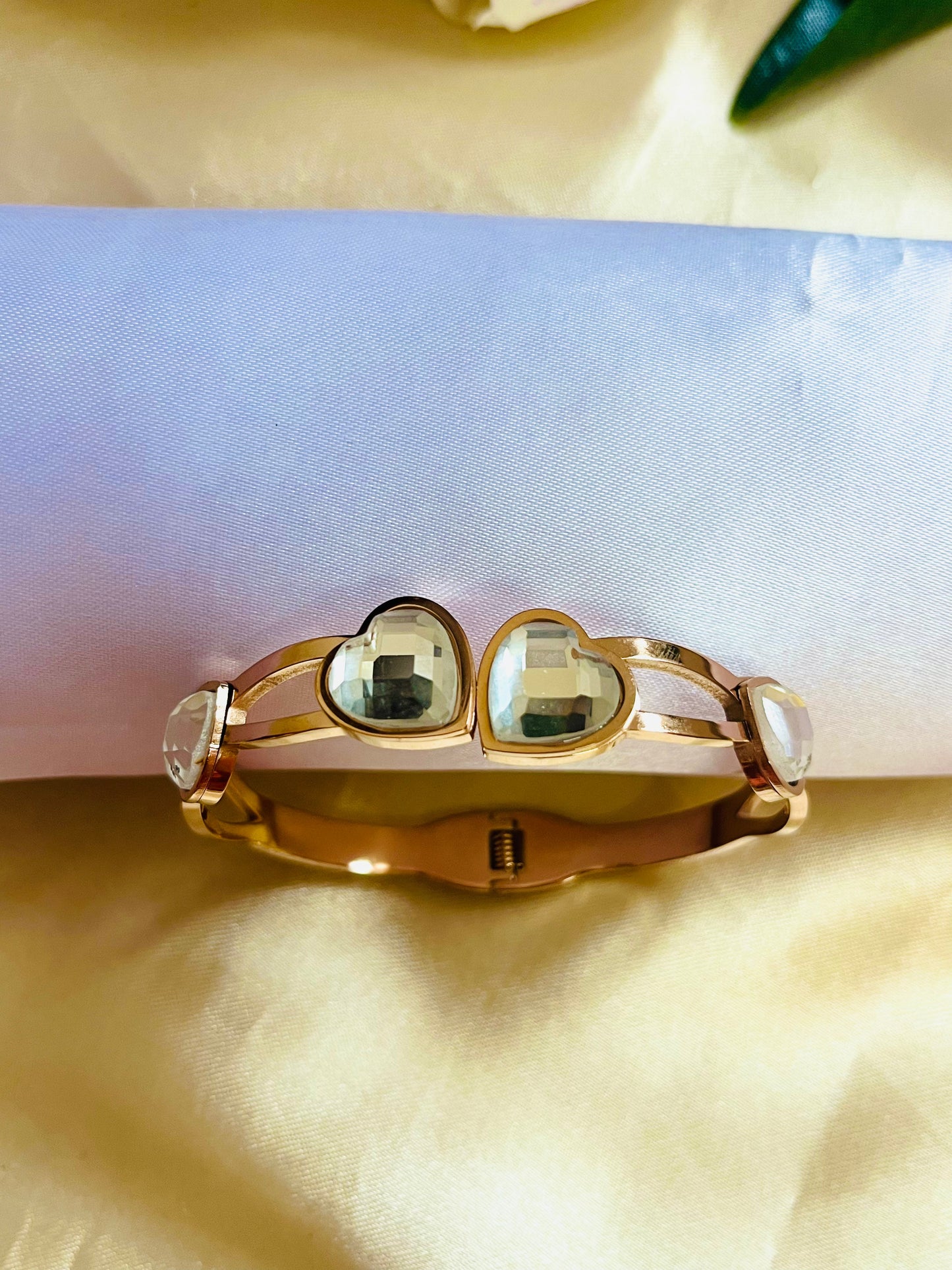 Anti-tarnish Heart Stone Bracelet(Rose Gold)