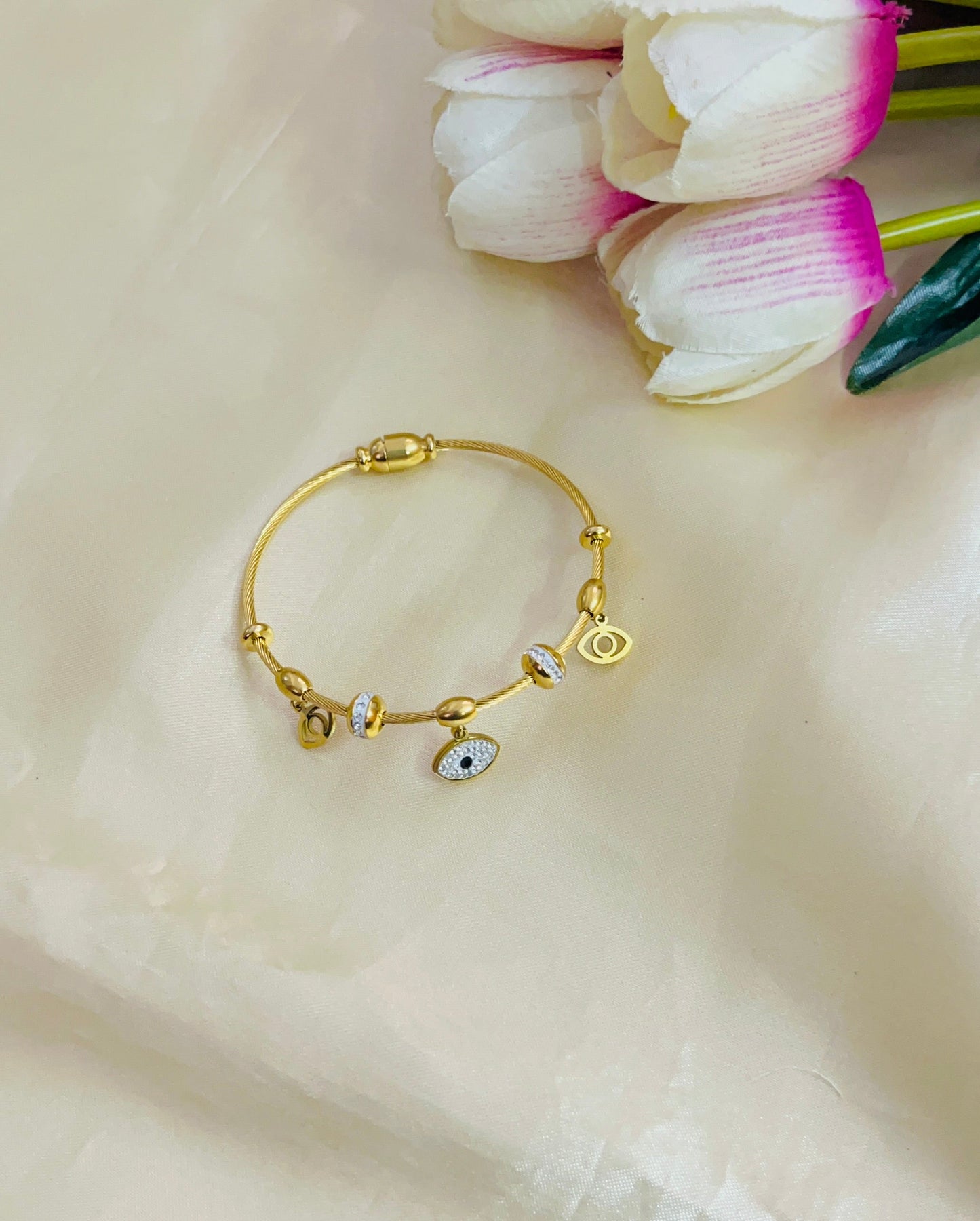 Anti-tarnish Evil eye Hanging Bracelet(Gold)