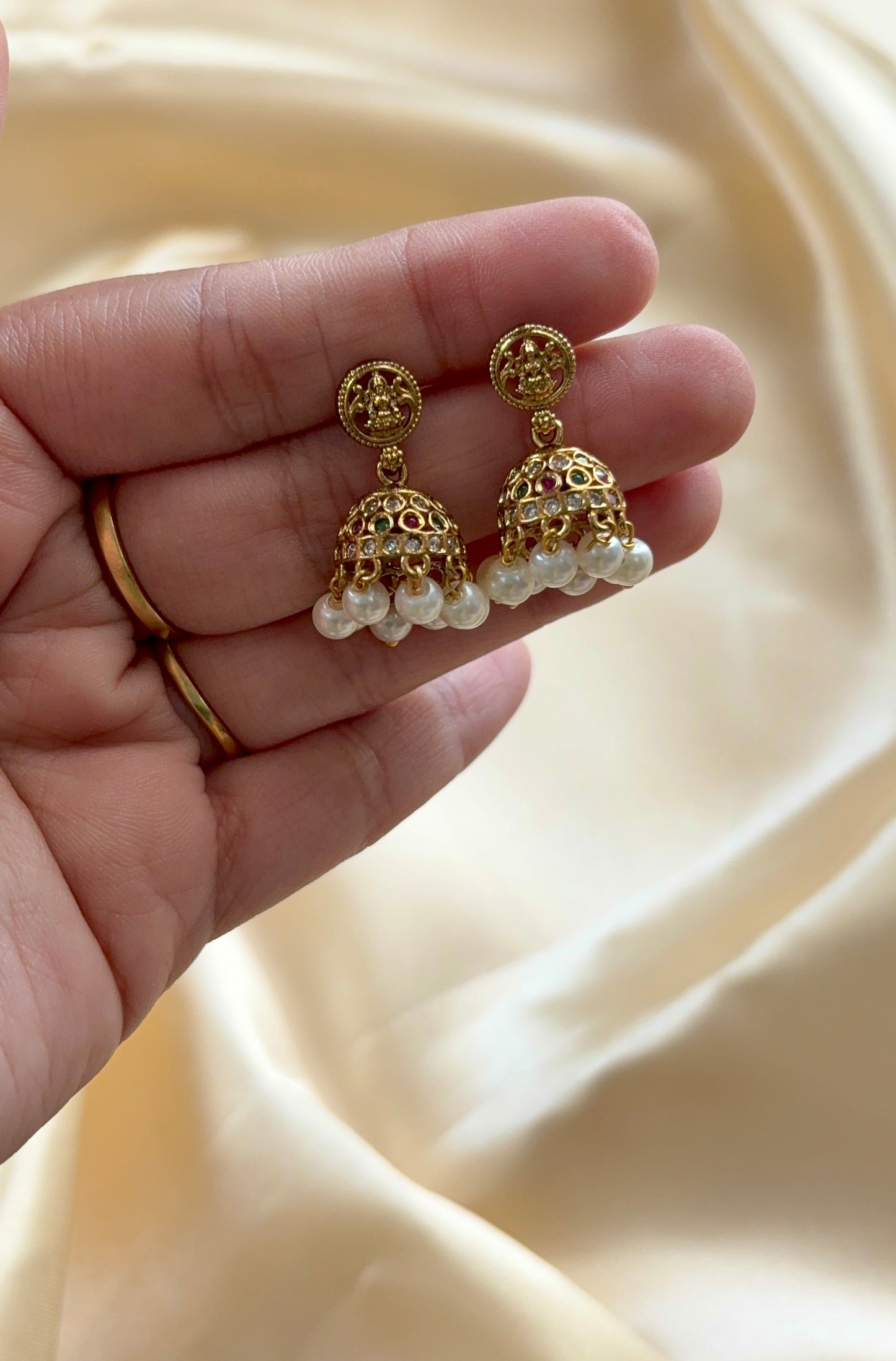 Lakshmi embossed baby jhumka