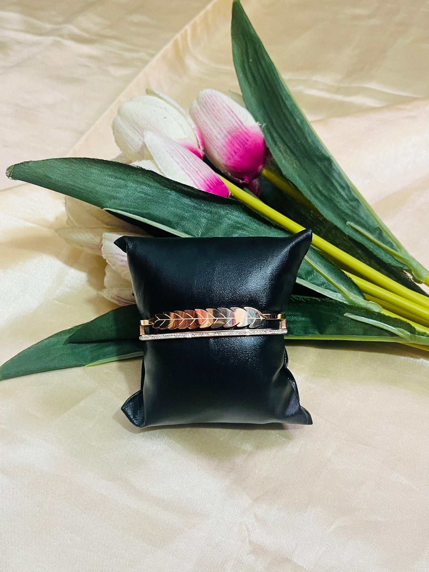 Anti-tarnish Leafy Bracelet(Rose Gold)