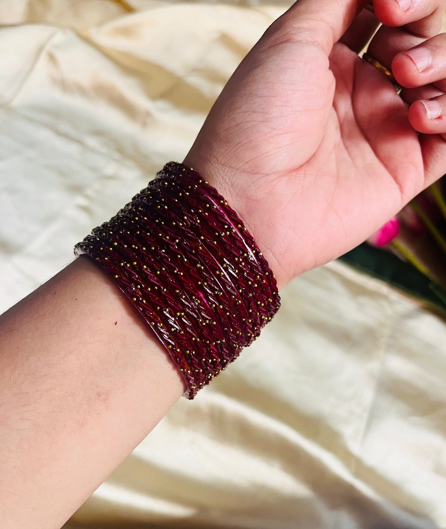 Premium tilted stone design Raindrop bangle(2.4)