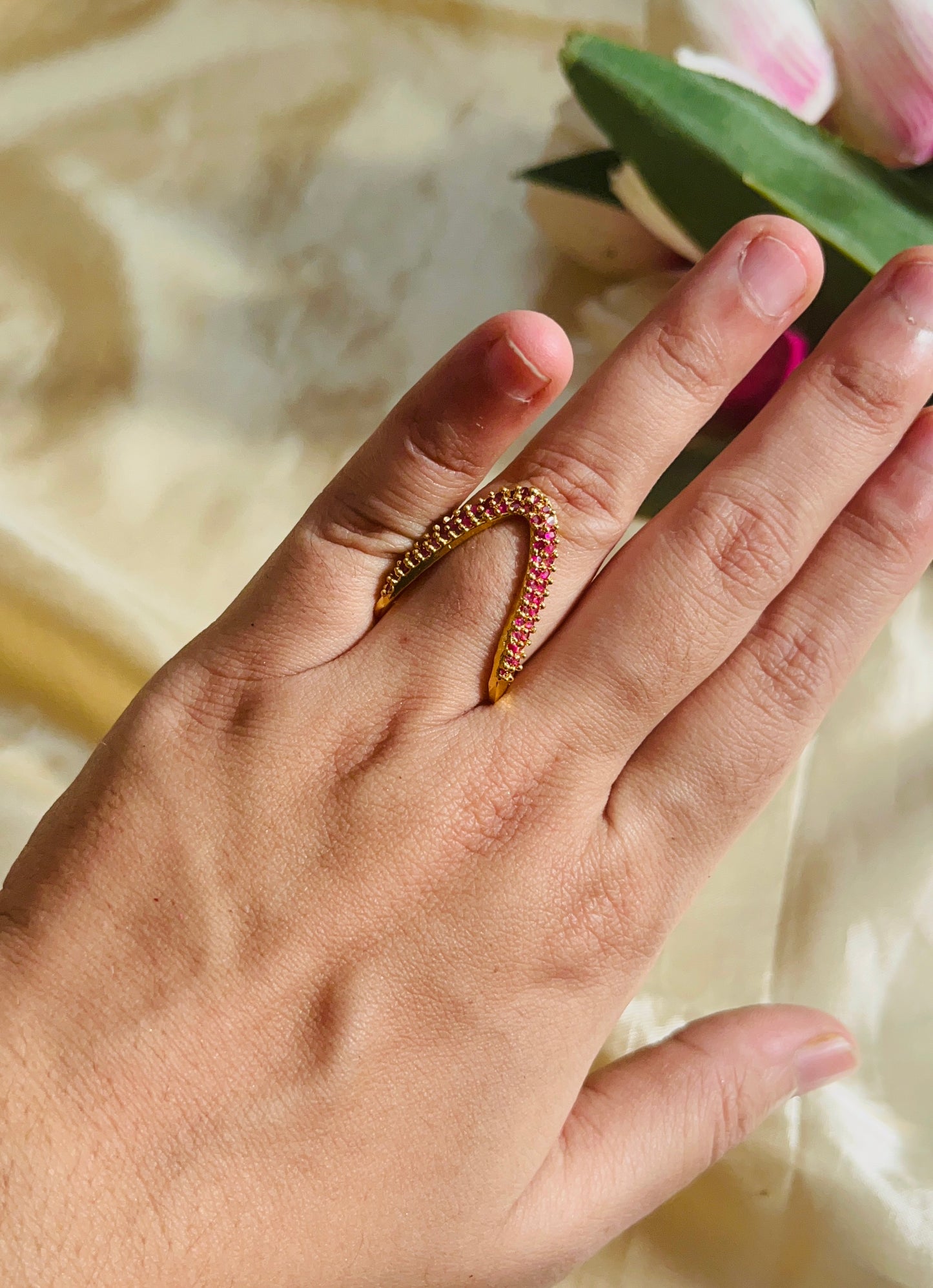Antique Gold finish Vanki Ring