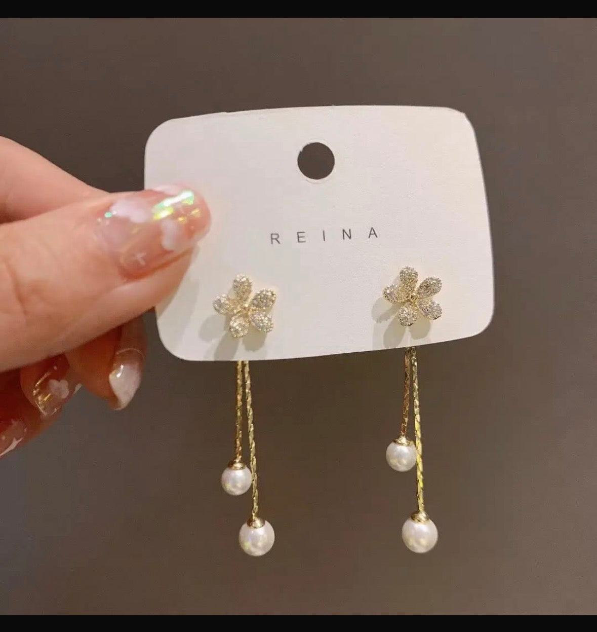 Floral Drop chain Earring