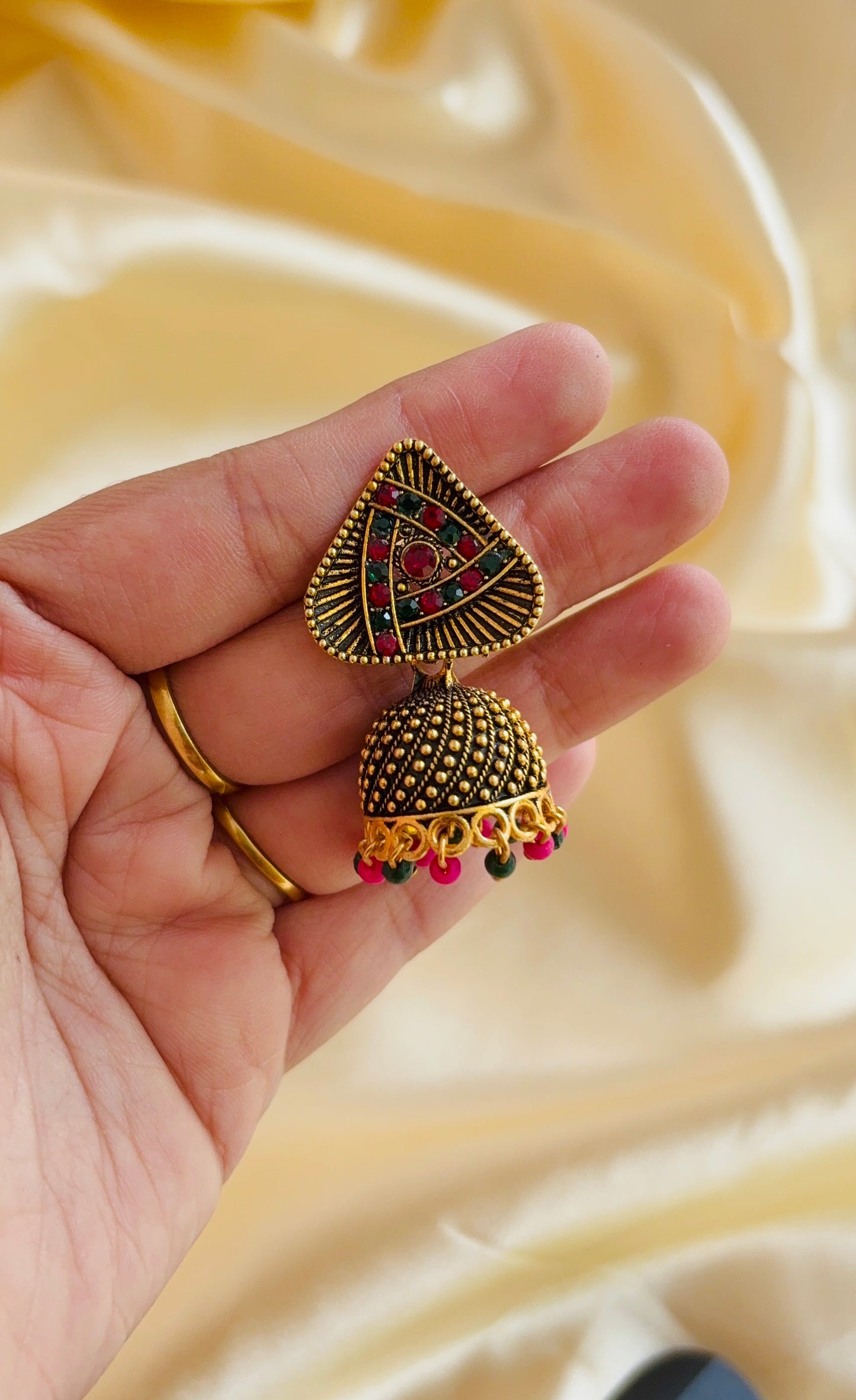 Multicolour Triangle jhumka