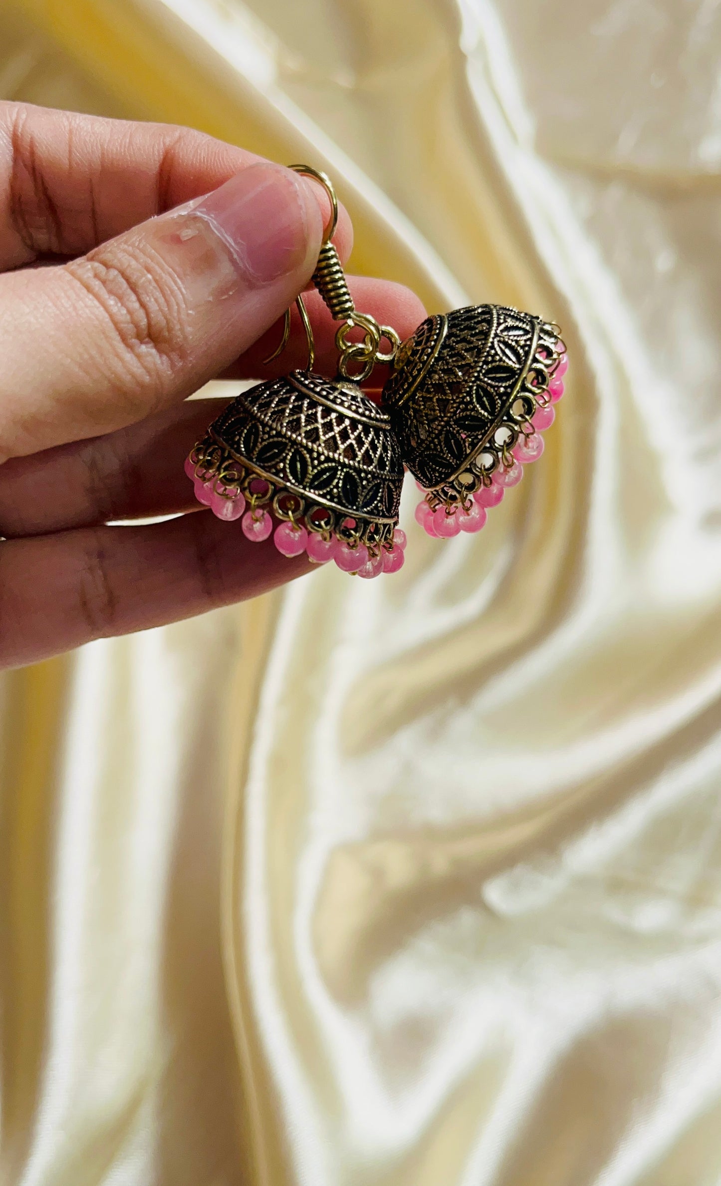 Jaipur jhumka(Antique gold colour & Medium size)