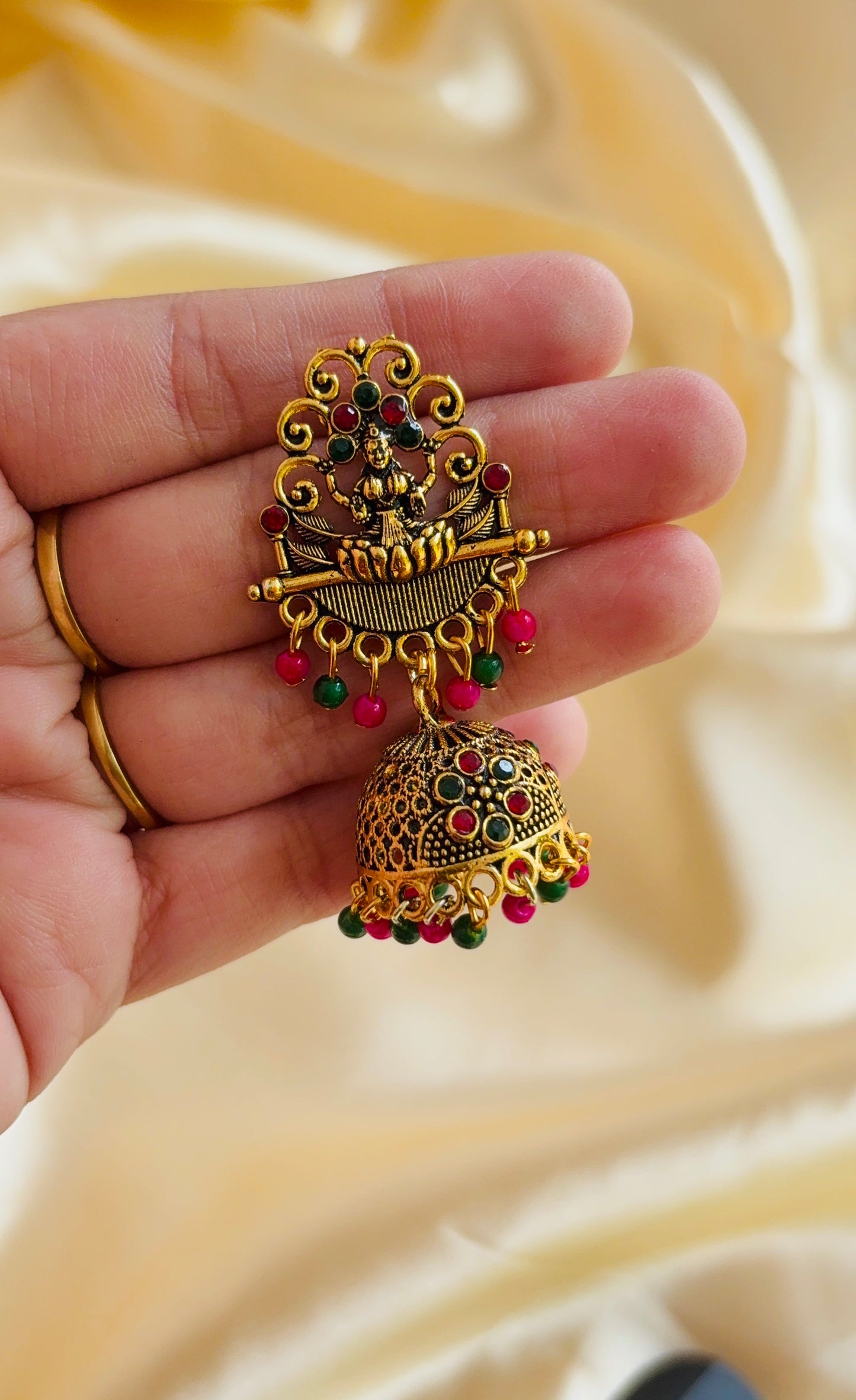 Multicolour Lakshmi jhumka