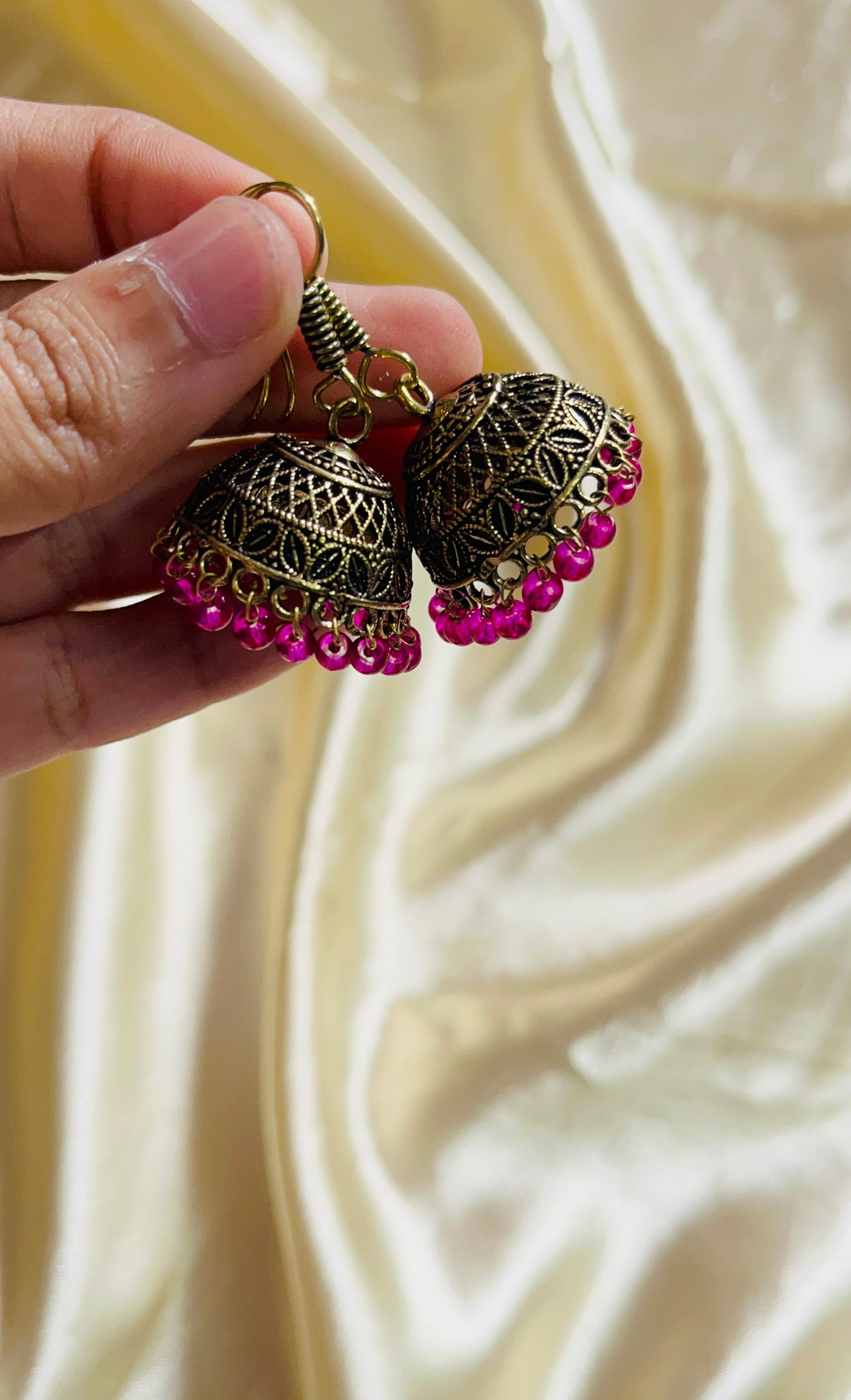 Jaipur jhumka(Antique gold colour & Medium size)