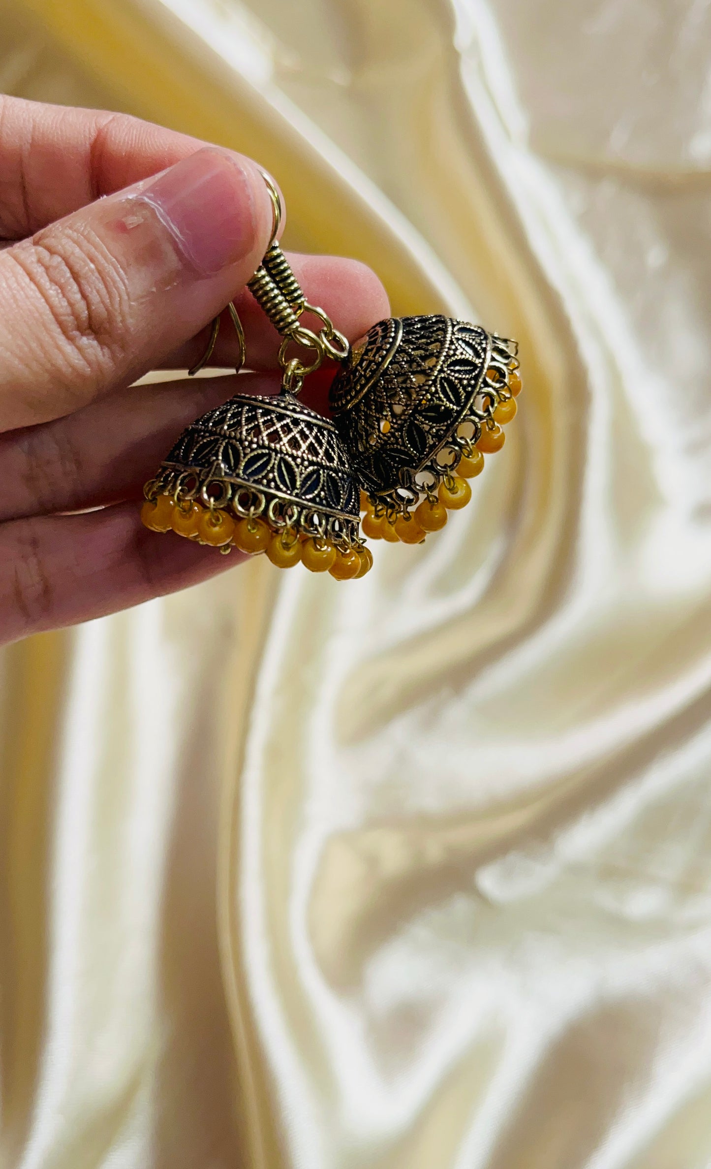 Jaipur jhumka(Antique gold colour & Medium size)