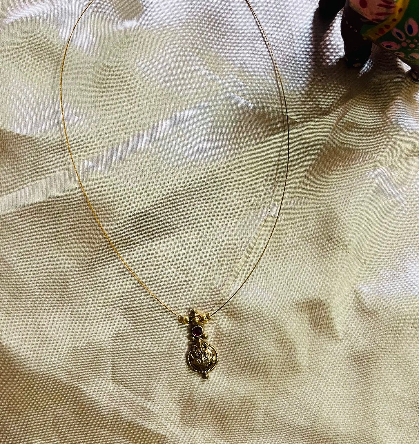 Lakshmi coin invisible necklace