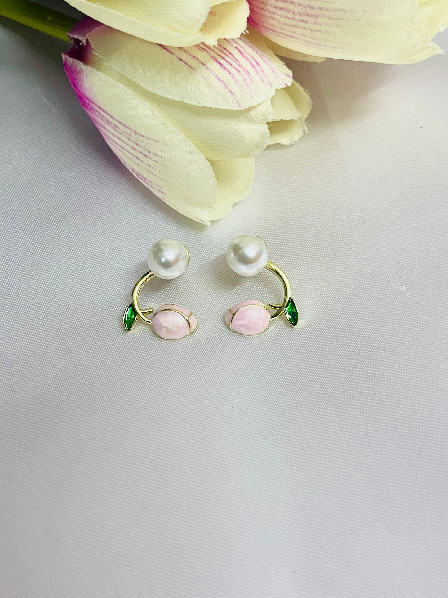 Korean Floral Pearl Stud
