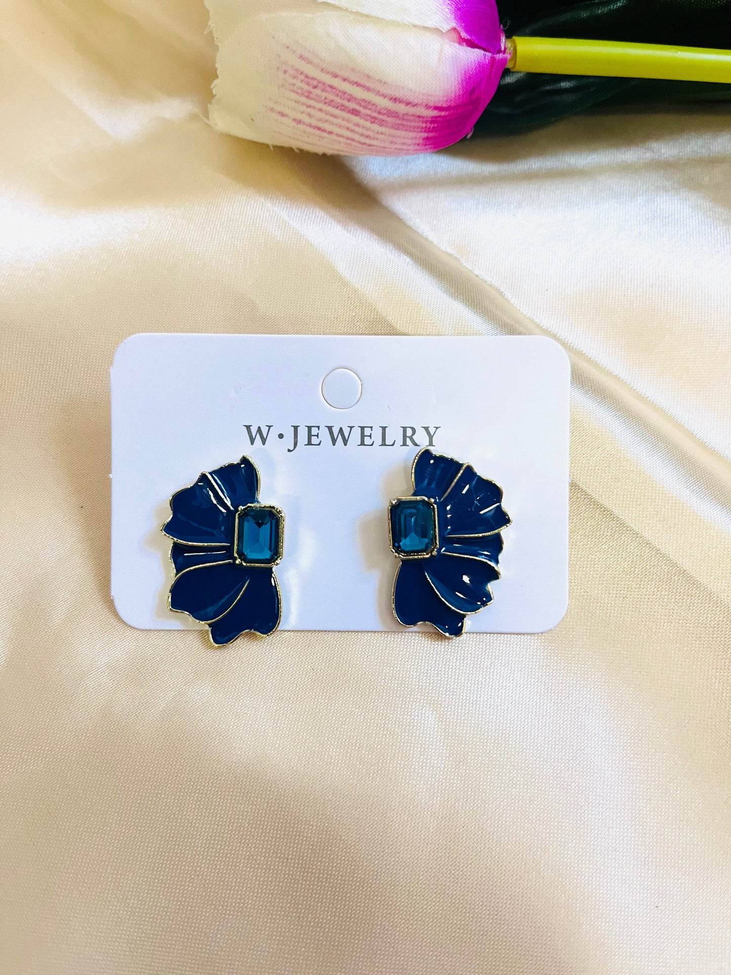 Royal Blue Enamel Painted Stud