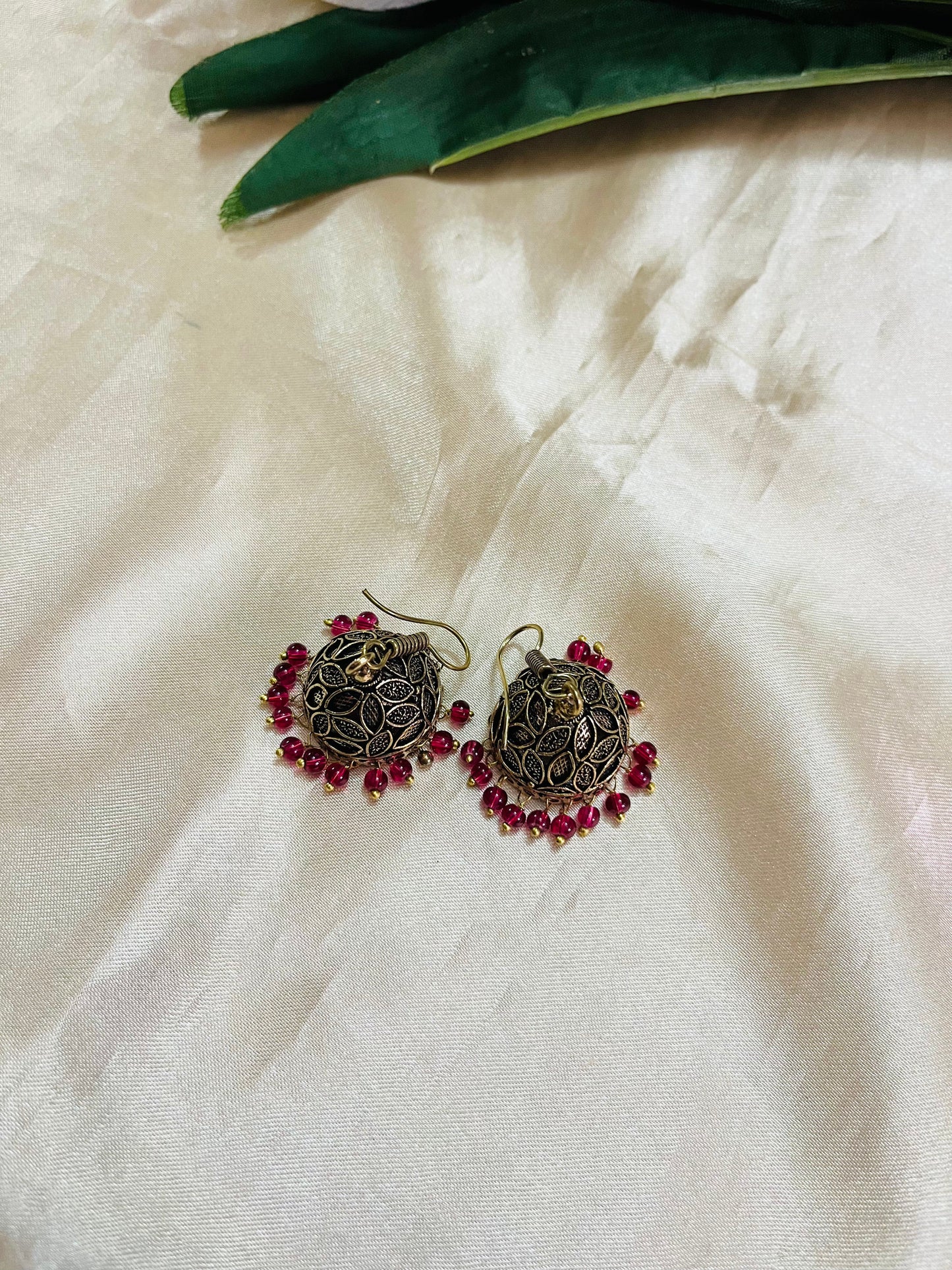 Rajasthani Black Gold finish Hook Jhumka
