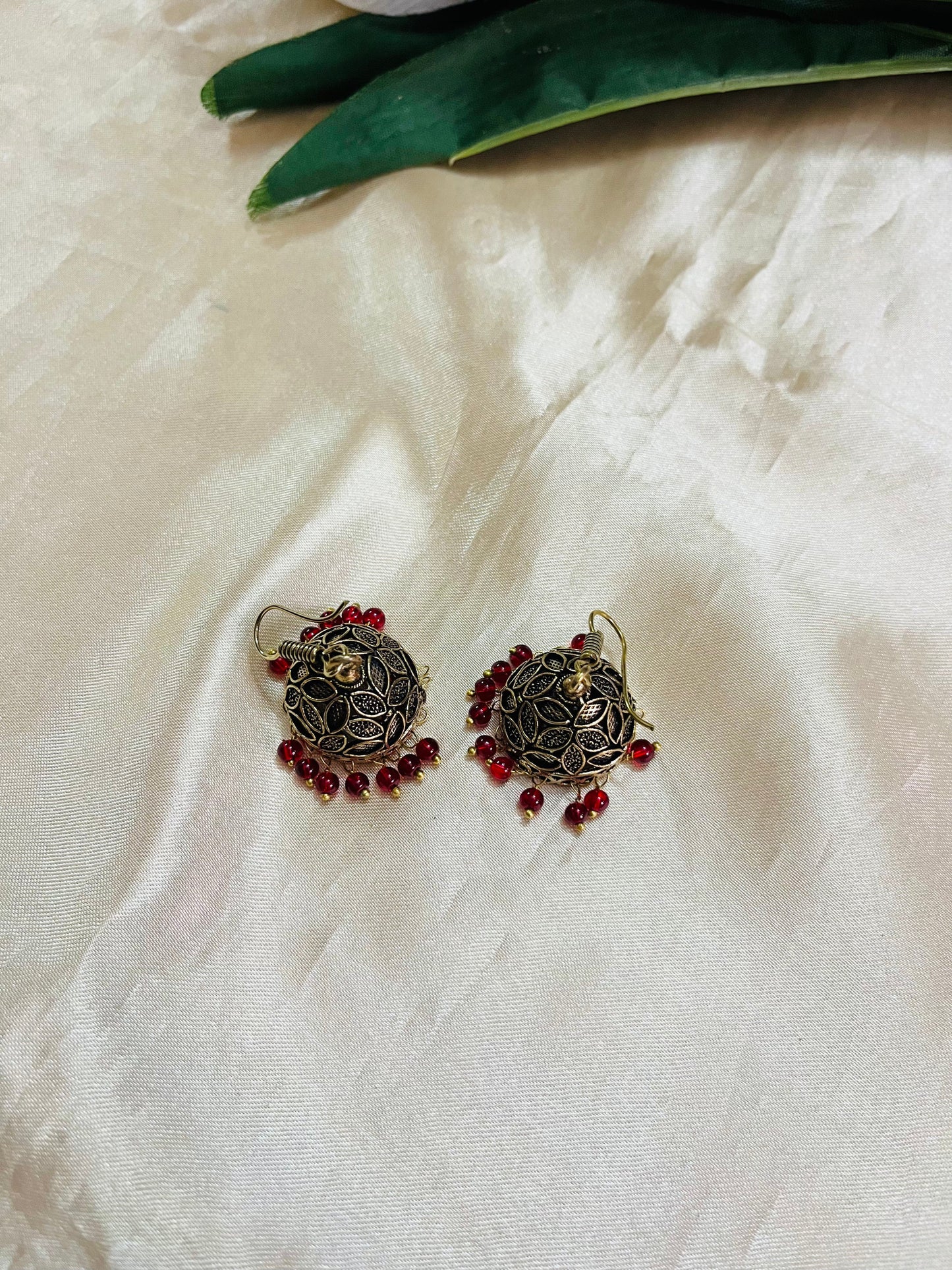 Rajasthani Black Gold finish Hook Jhumka