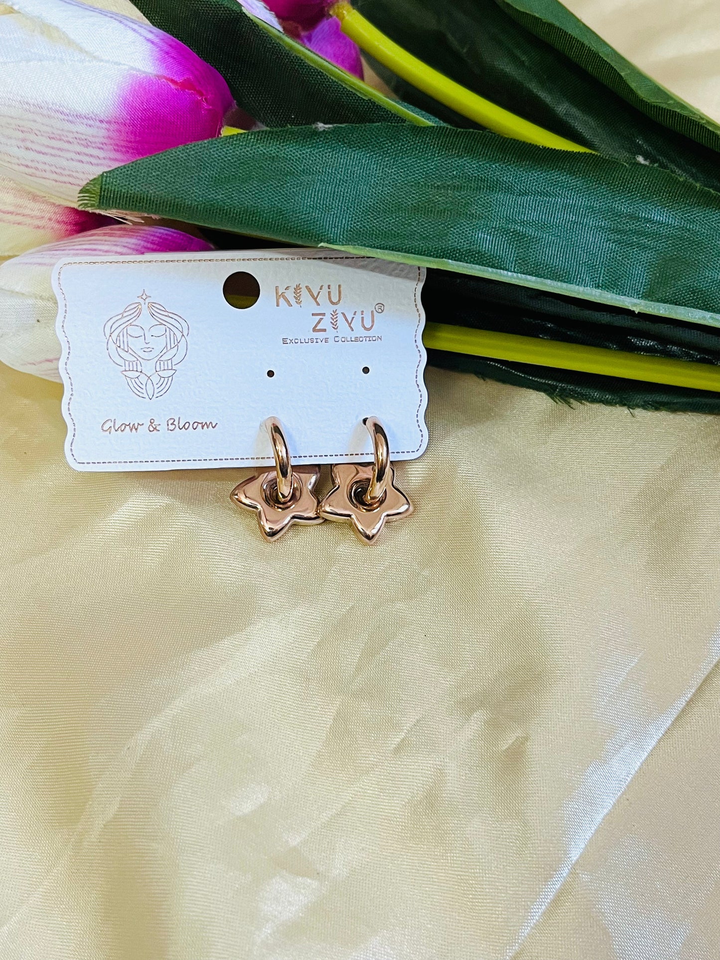 Antitarnish Rose Gold Star Hoop