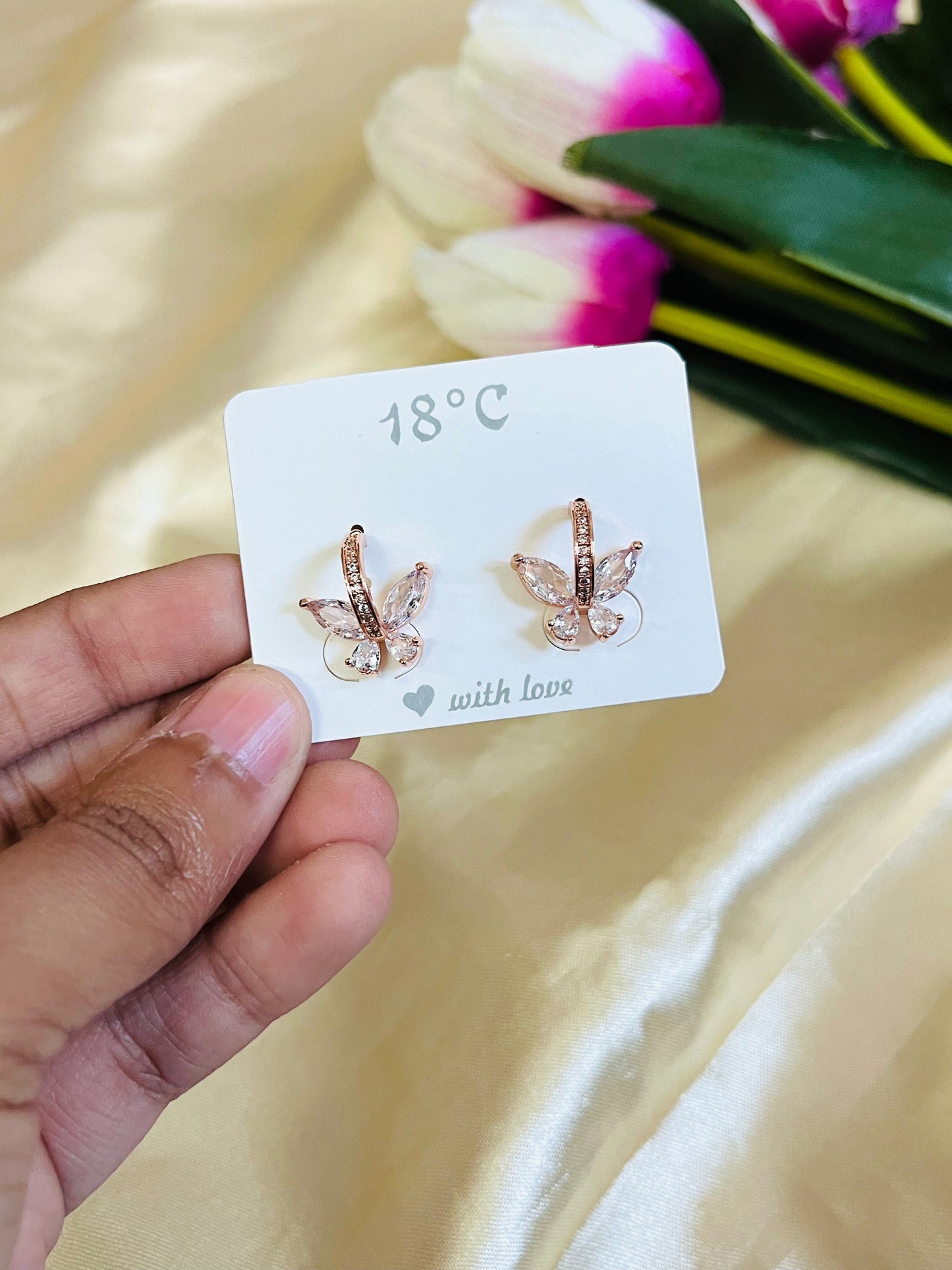 Antitarnish Rose Gold Butterfly Hoop