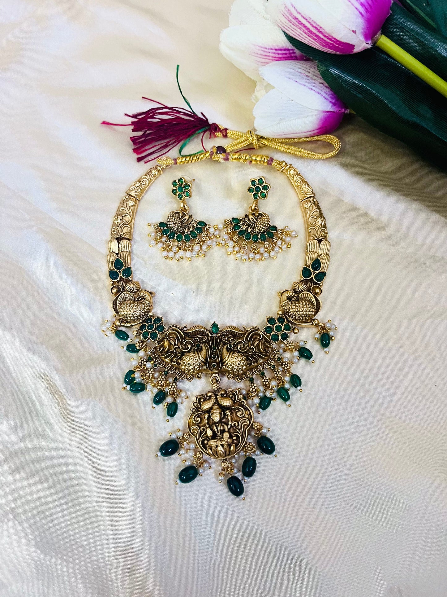 Matte Finish Lakshmi Neckpiece