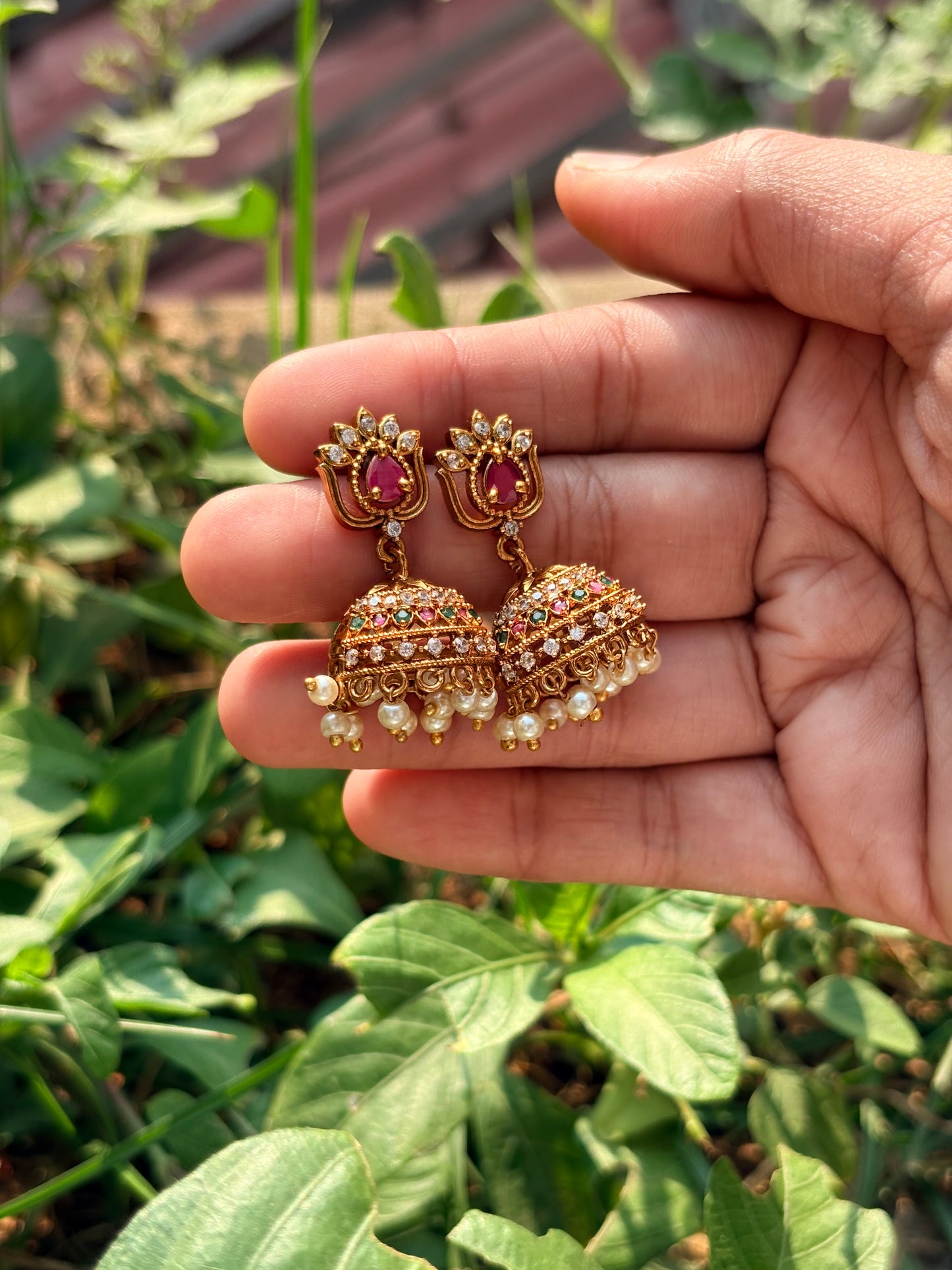 Micro AD lotus jhumka