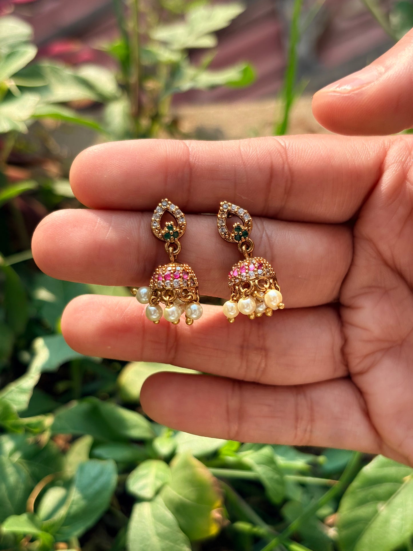 Micro AD stone baby jhumka