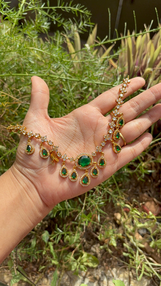 Partywear Emerald AD necklace