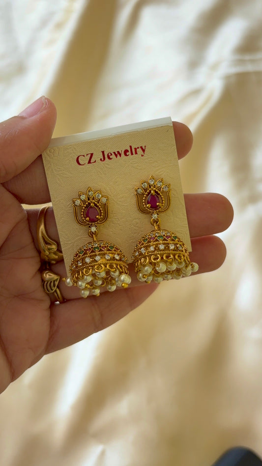 Micro AD lotus jhumka