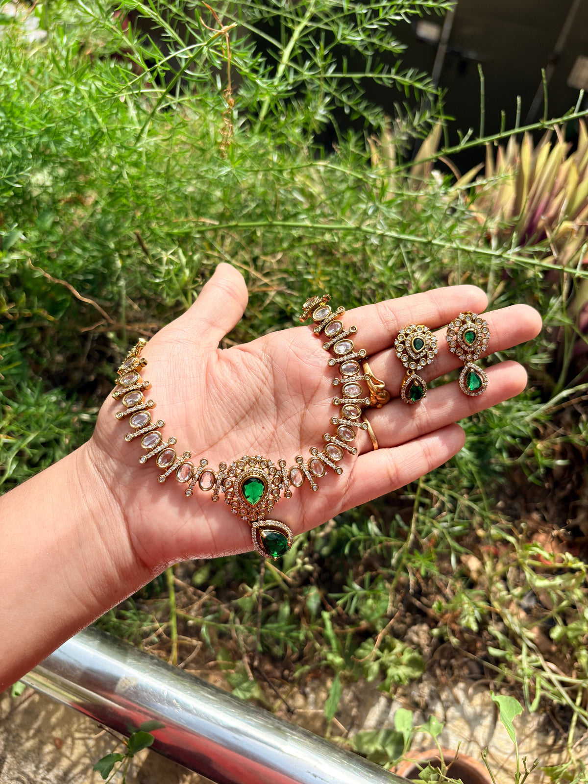 Emerald Party wear Necklace