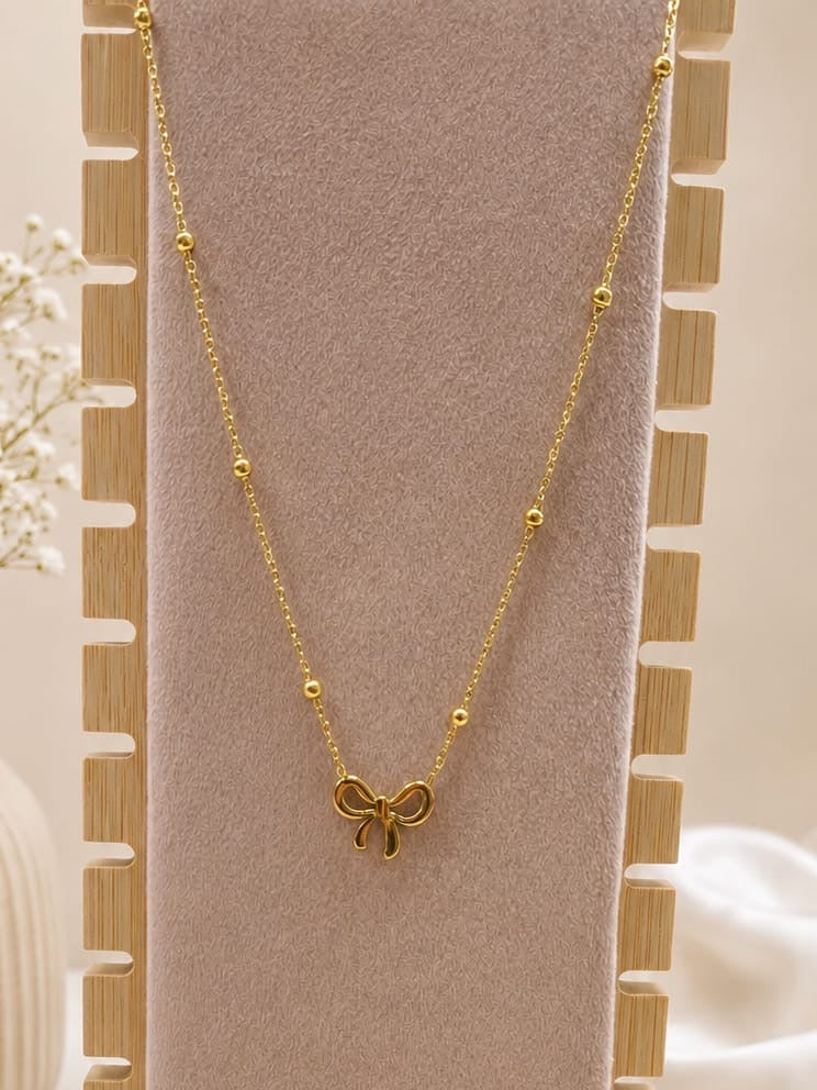 Bow pendent Anti-tarnish Neckchain