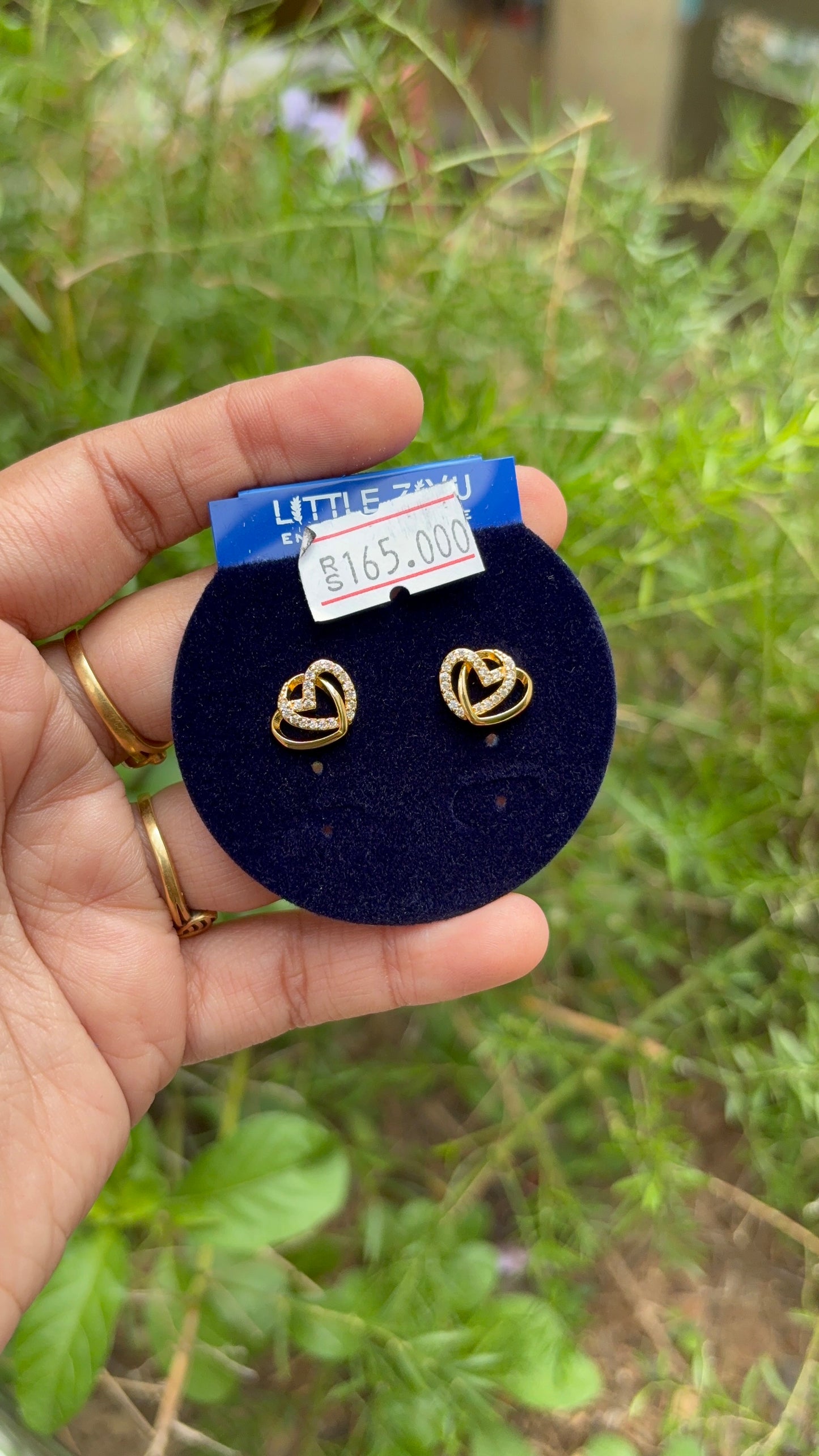 Antitarnish Dual Heart Baby stud