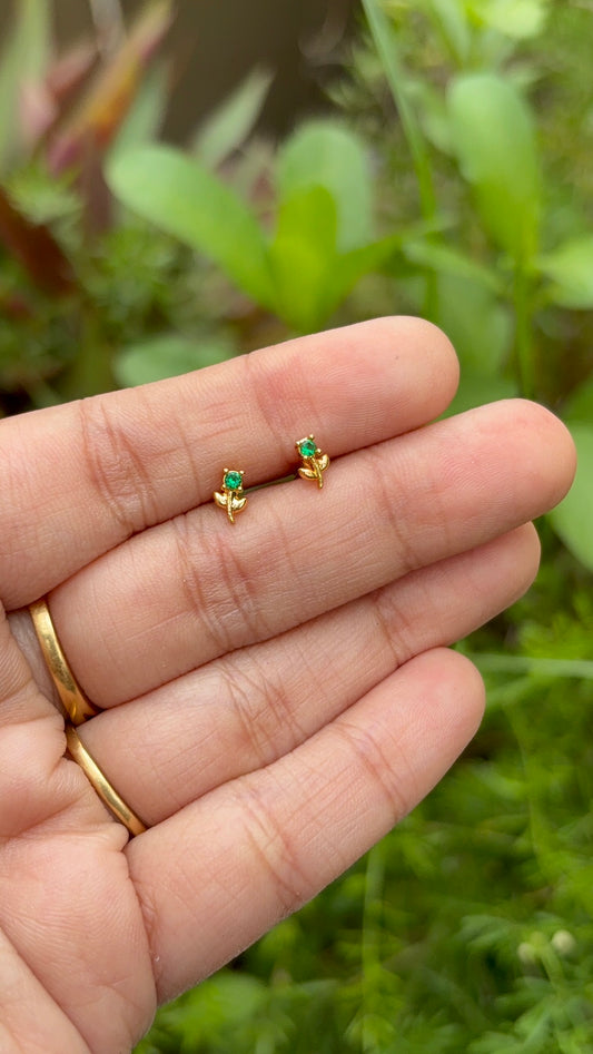 Green mini tulip Second stud