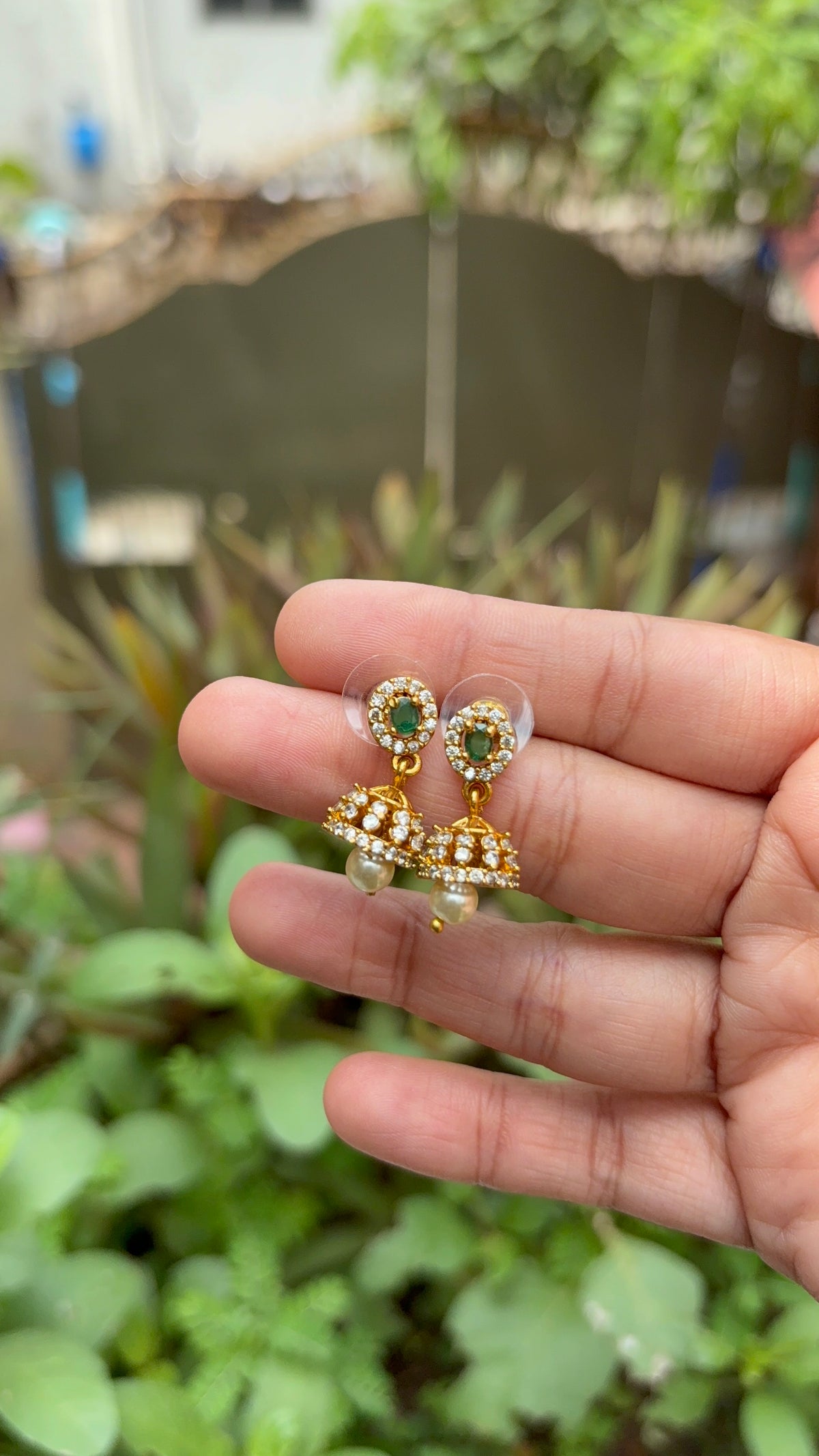 AD Necklace with Jhumka
