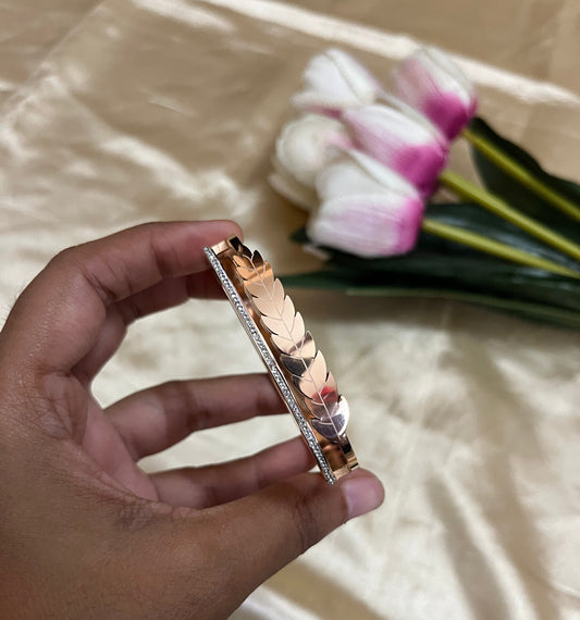 Anti-tarnish Leafy Bracelet(Rose Gold)