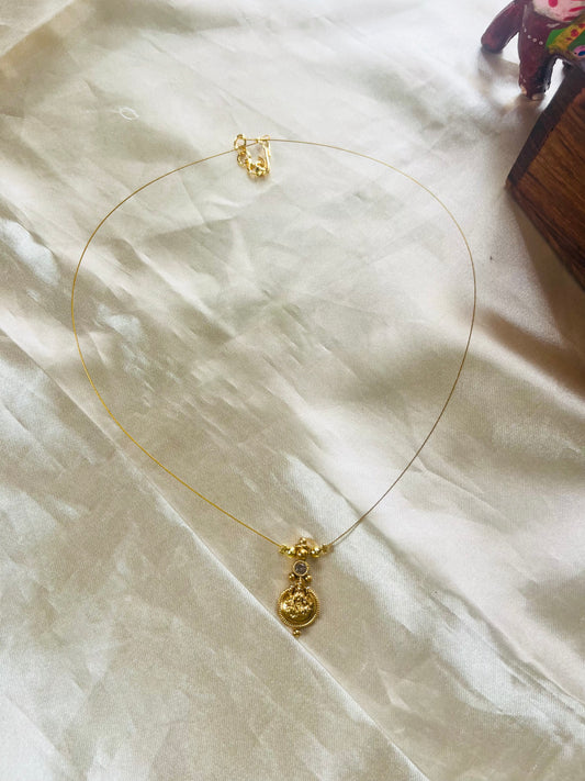 Lakshmi coin invisible necklace