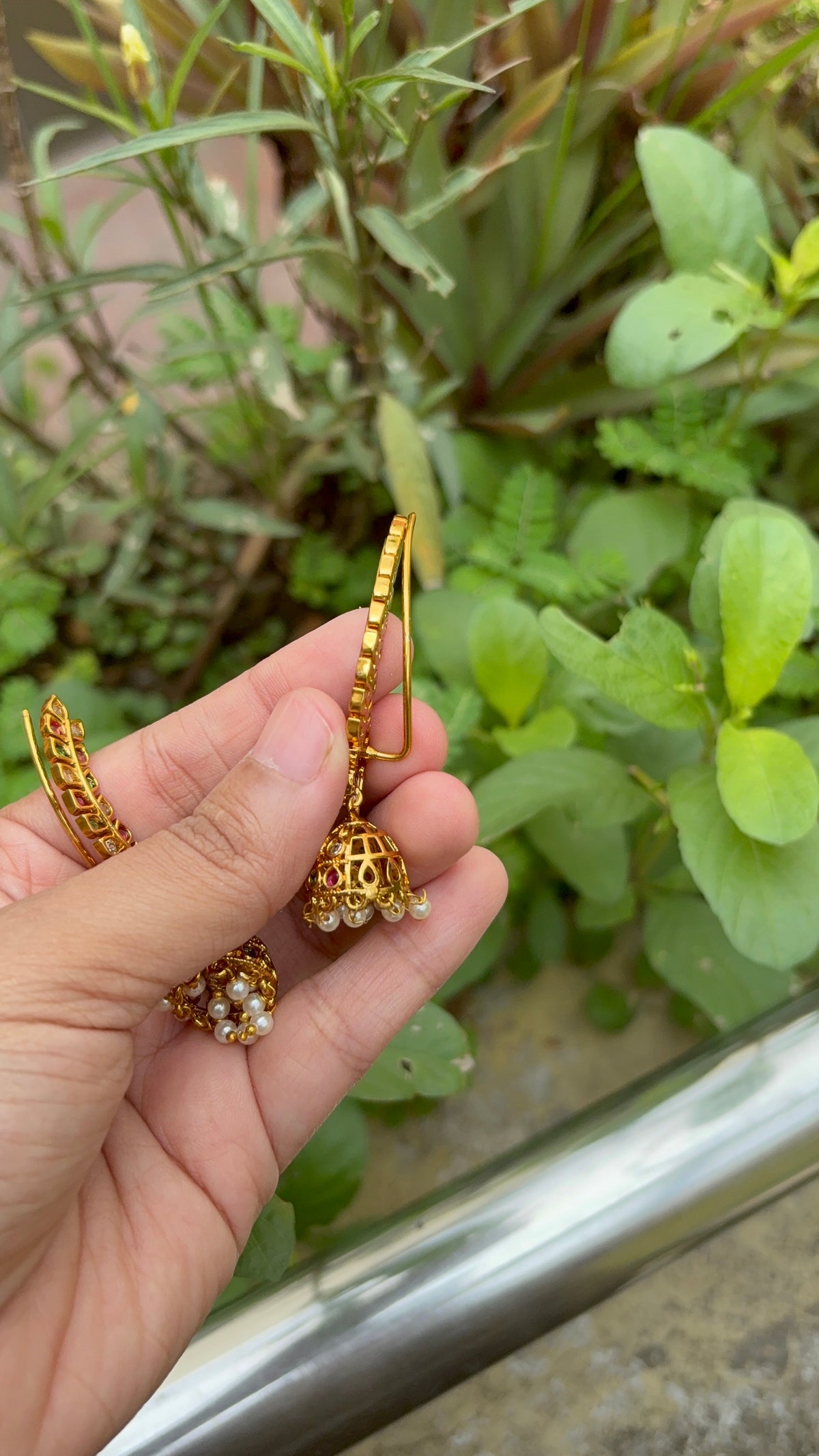 Kemp floral cuff Jhumka