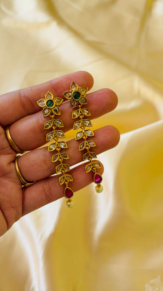 Kemp Floral long drop Earring