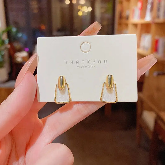 Geometric Oil Dripping Stud Earring
