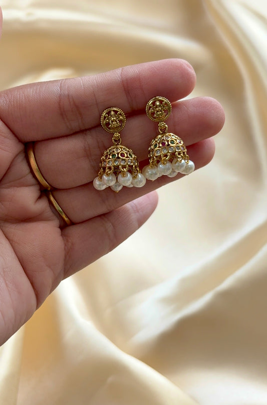 Lakshmi embossed baby jhumka