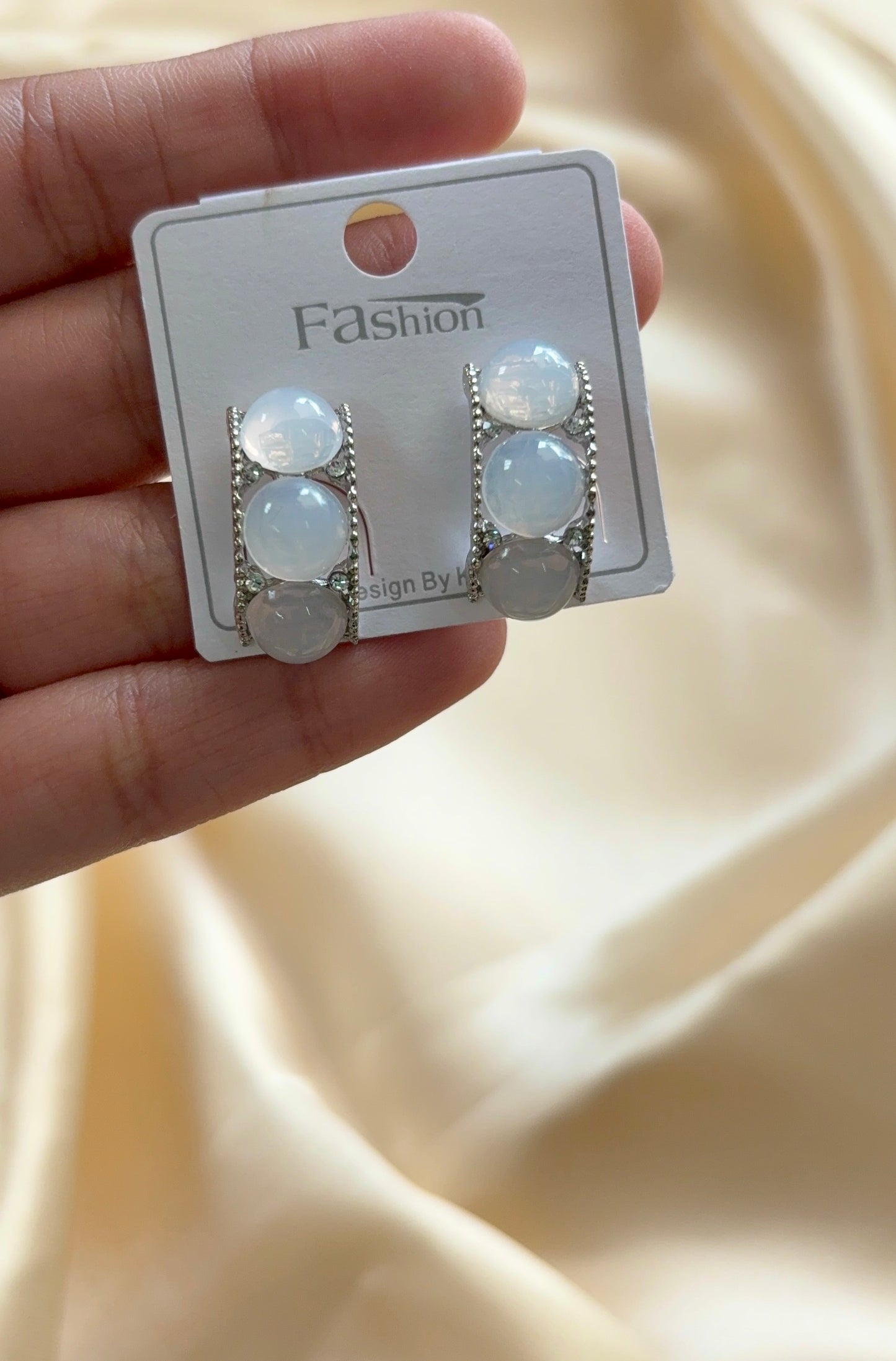 CZ stone hoop style stud