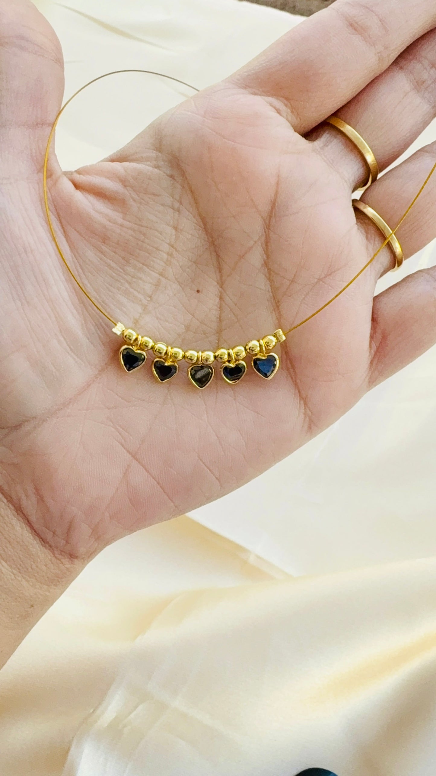 Heart polki invisible necklace