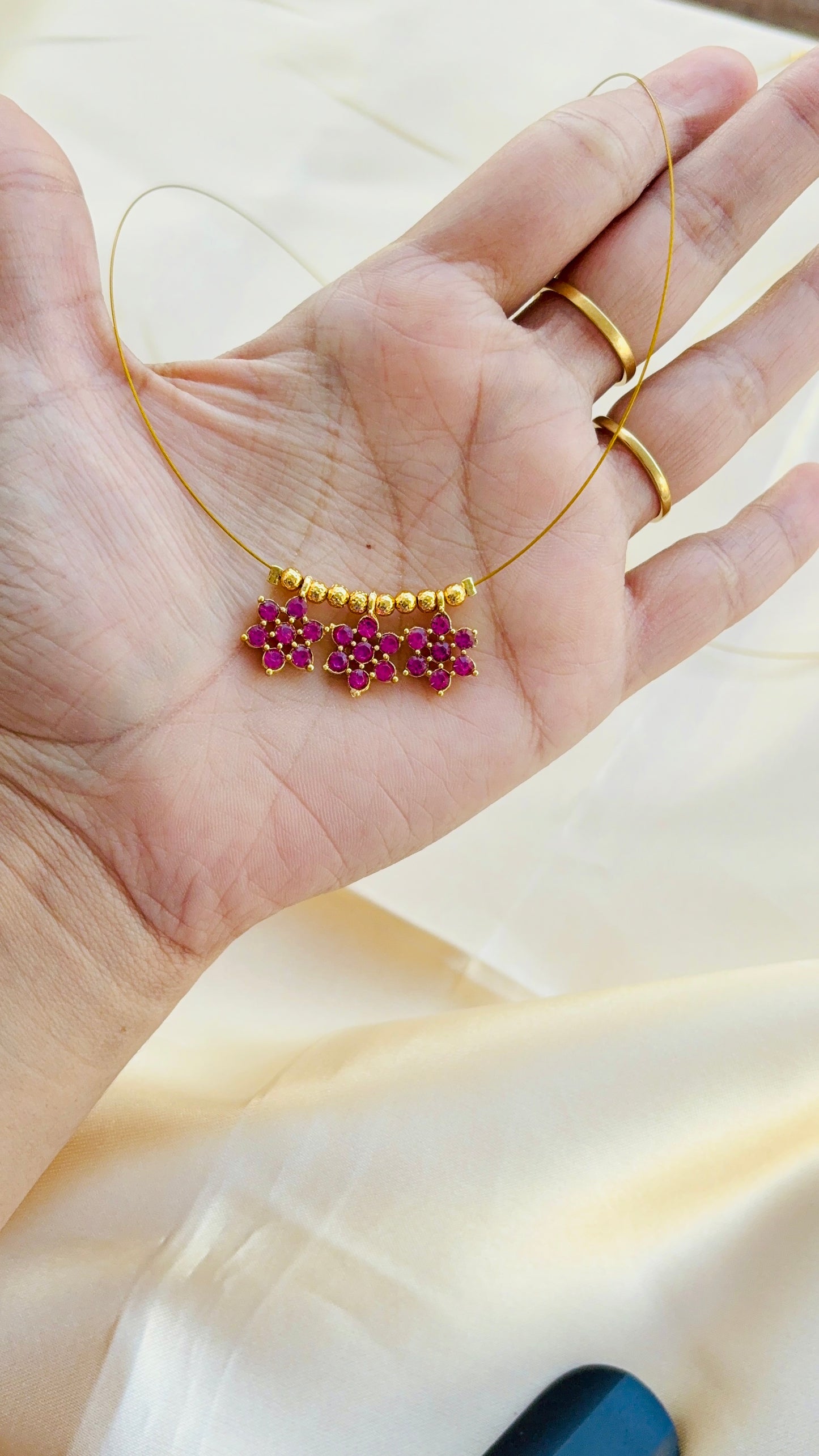 7 stone start pendent invisible necklace