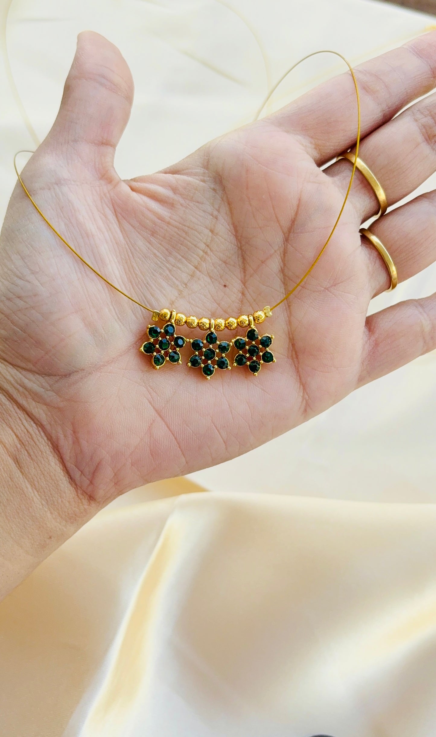 7 stone start pendent invisible necklace