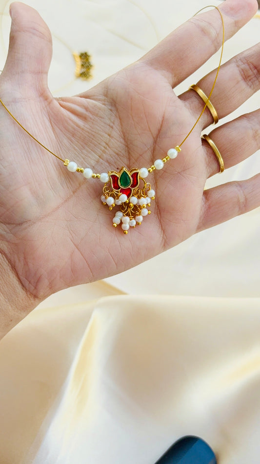 Lotus pearl invisible necklace