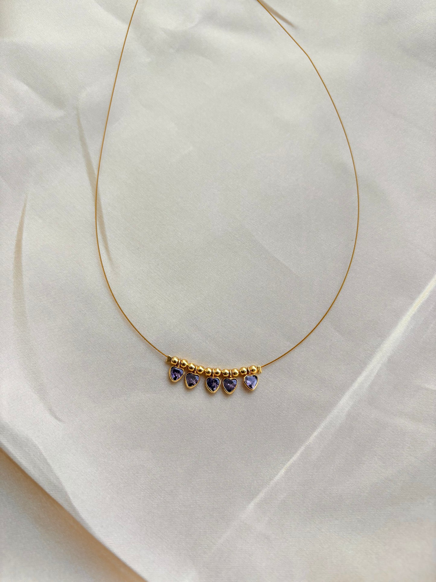 Heart polki invisible necklace
