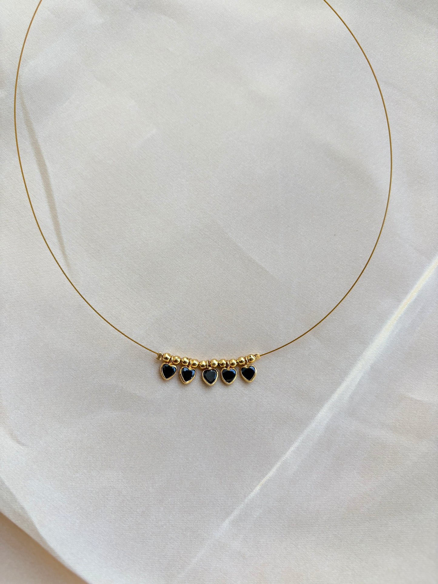 Heart polki invisible necklace