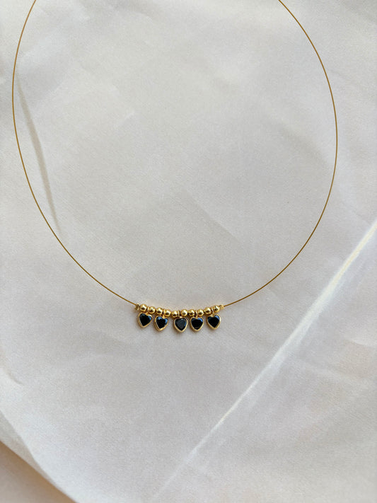 Heart polki invisible necklace