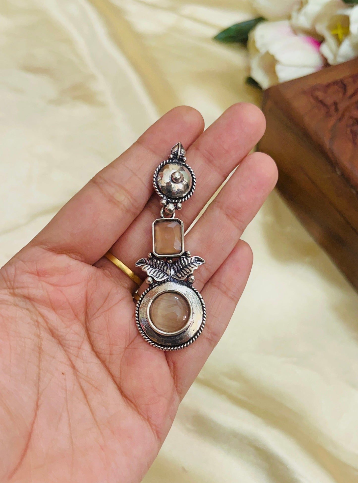 Premium Fusion style oxidised Earring