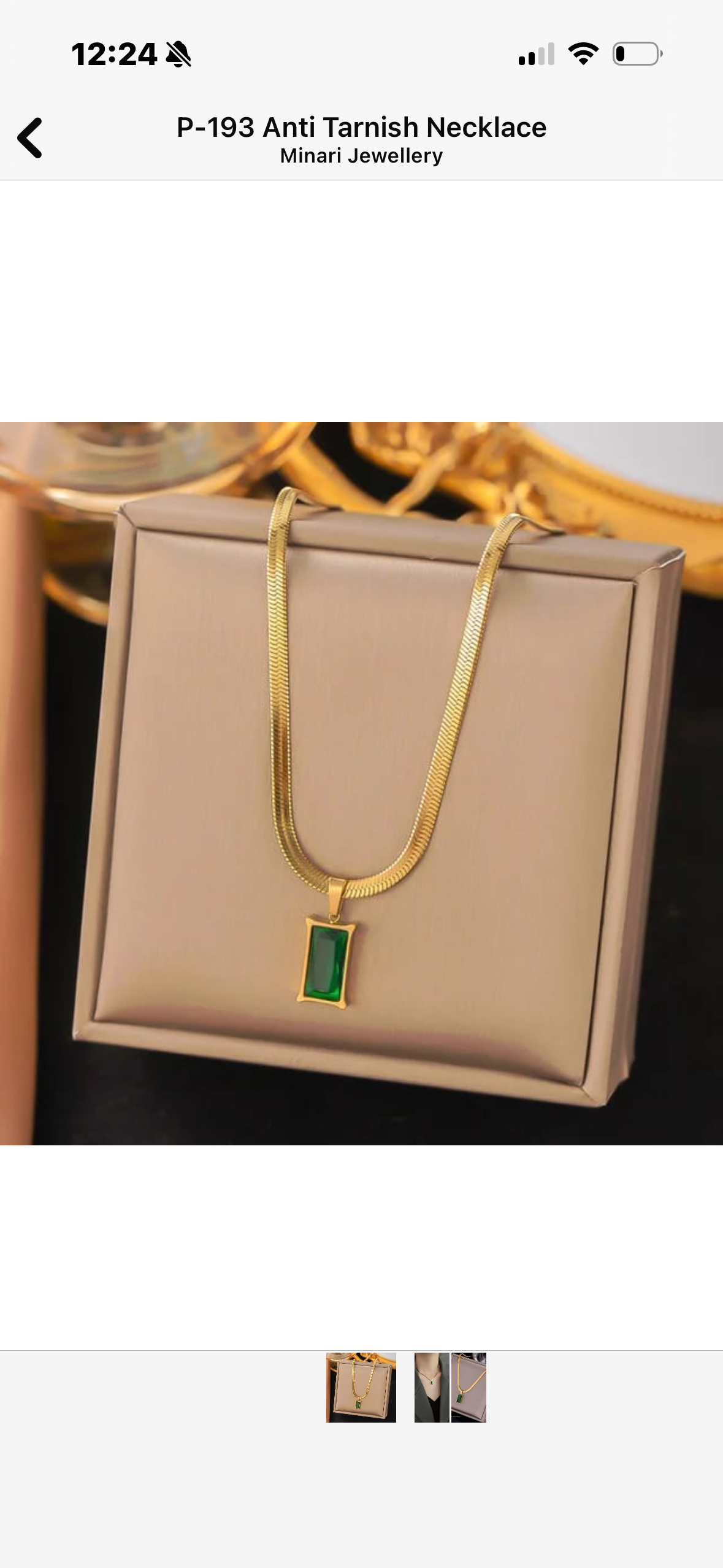 Snake chain with Green Pendant