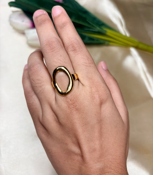 Oval Gold Ring(Adjustable Size)