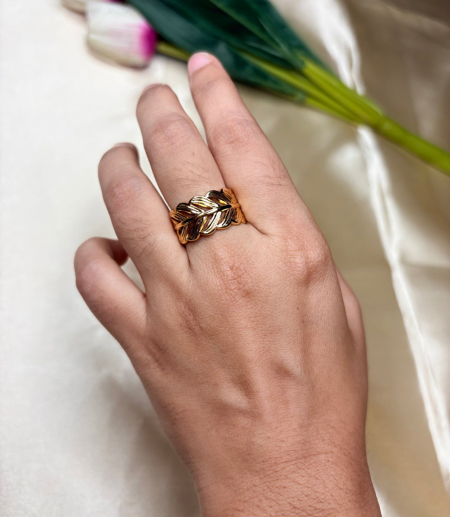 Golden Leaf Ring(Adjustable Size)